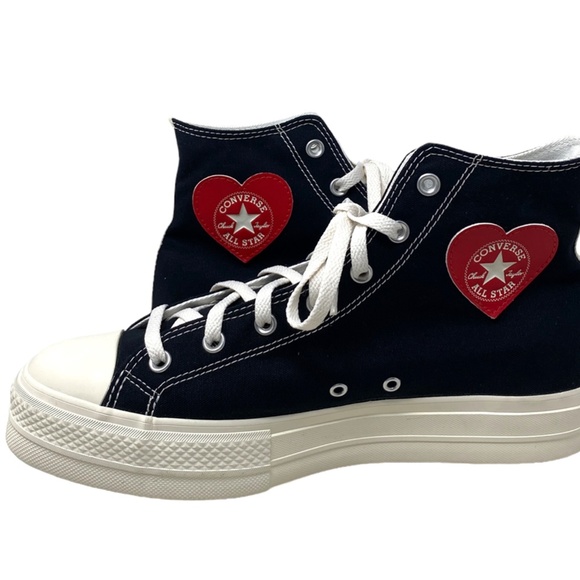 Converse Ctas Lift Platform Shoes Hi Canvas Black Red Men's Custom 171209C-WWBLR - Picture 5 of 9
